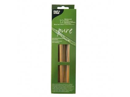 Bambusové slámky + čistící kartáček Pure 230mm Ø8-12mm 230ks