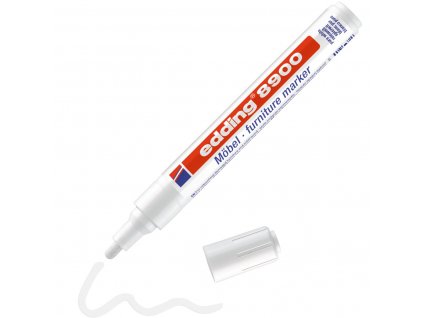 Opravný popisovač "8900" na nábytek, bílá, 1,5-2mm, kulatý hrot, EDDING