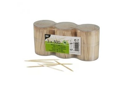 Dřevěná párátka v dávkovačí Papstar 67mm 3x500ks