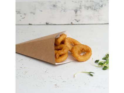 27183 kartonovy kornout na hranolky kraft tng 195 270mm 100ks