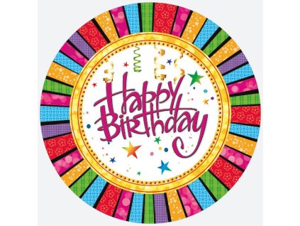 28089 papirovy talir happy birthday 227mm 8ks