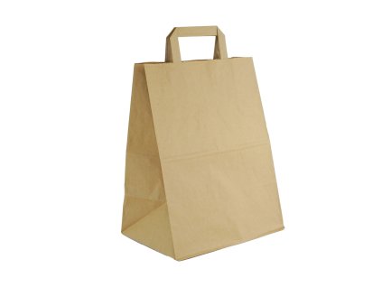 34947 1 papirova taska kraft s plochym uchem tng 260 170 340mm 50ks