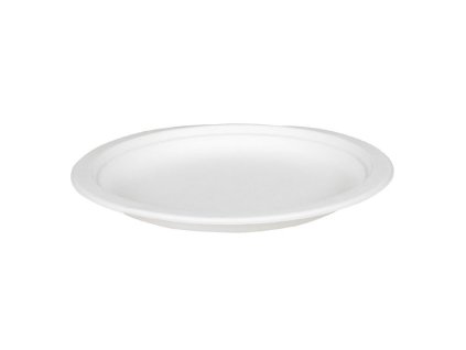 Talíř z cukrové třtiny bílý kulatý Ø180mm 50ks