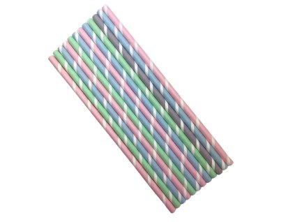 Papírové slámky pastel twisted mix TnG 230mm Ø8mm 150ks