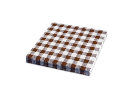 50811 ubrousky papirvoe 1vrst 33 x 33 cm karo hneda