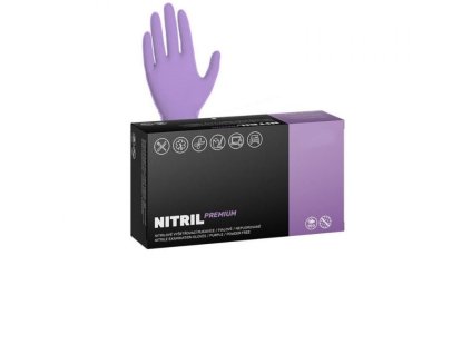 Rukavice nitril M/100 Fialové nepudrované