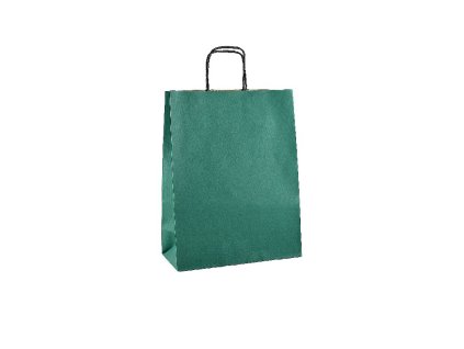 54810 papirova taska 18x21x8cm eko zelena s prouzkem