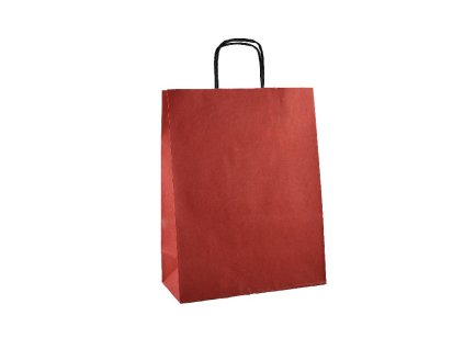 54837 papirova taska 25x32x11cm eko cervena s prouzky