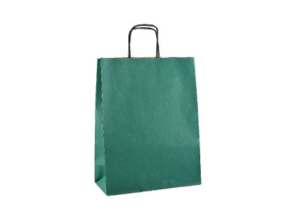 54843 papirova taska 25x32x11cm eko zelena s prouzky