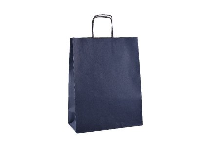 54846 papirova taska 25x32x11cm eko modra s prouzky