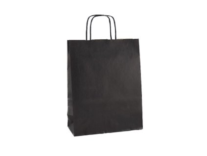 54849 papirova taska 25x32x11cm eko cerna s prouzky