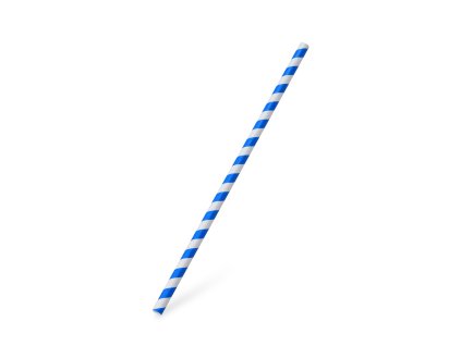 Papírová slámka spirála modrá Ø8mmx25cm 100ks