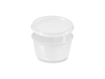 Miska PP kulatá průhledná 250ml + víčko 250 sad