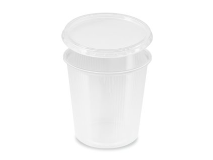 Miska PP kulatá průhledná 500ml + víčko 250 sad