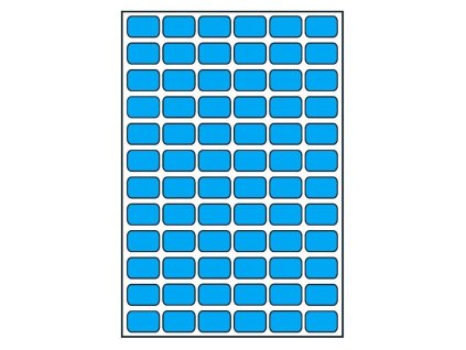 Print etikety barevné 14x9mm, 10 listů, A6, 72ks/list (Barva Modrá)