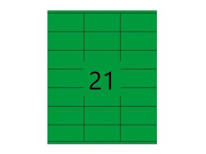 Samolepící etikety 70x42,4mm, zelené, 100 listů, A4