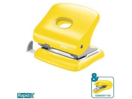 Děrovačka "FC30", žlutá, 30 listů, RAPID