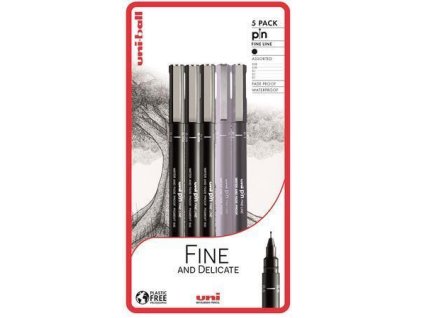 Sada popisovačů "Fine and Delicate", 3 barvy, 3 různé šířky čar, UNI PIN 2UPIN796