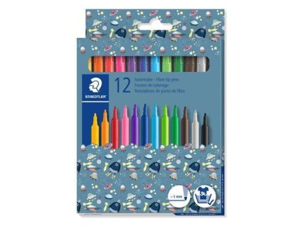 Fixy "Pattern Mix", mix vzorů, 12 barev, pratelné, STAEDTLER 325 PMC12