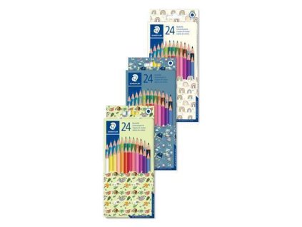 Barevné pastelky "Pattern Mix", mix, 24 barev, šestihranné, STAEDTLER 175 PMCD24