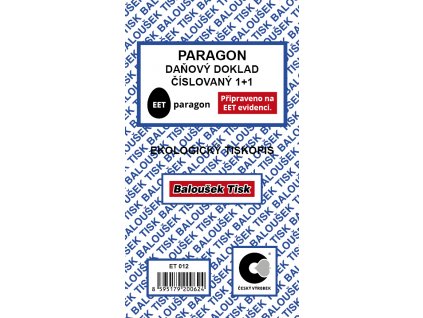 Paragon - daňový doklad číslovaný - EET