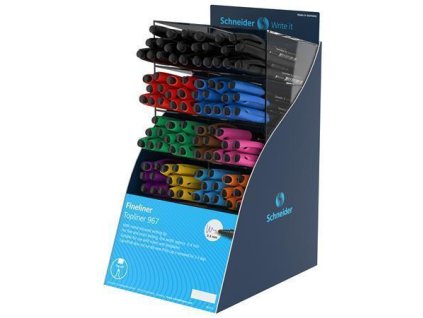 Liner "Topliner 967", mix barev, 0,4mm, 100ks/displej, SCHNEIDER