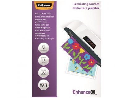 Laminovací fólie, matná, A4, 80 micron, FELLOWES