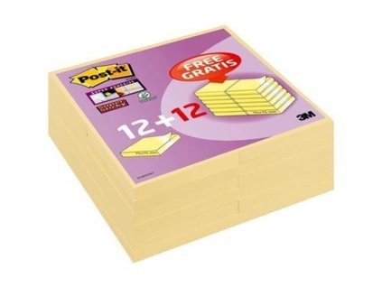 Samolepicí bloček, žlutá, 76 x 76 mm, 24x 90 listů, 3M POSTIT 7100050920