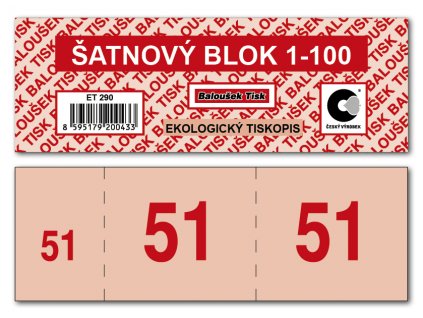 Šatnové bloky 1-100 čísel