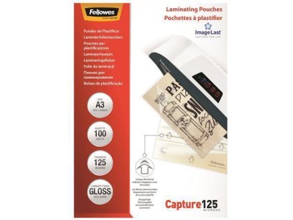 Laminovací fólie, lesklá, 125 micron, A3, FELLOWES