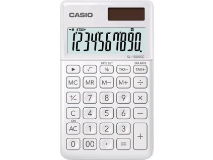 Kalkulačka kapesní, 10 místný displej, CASIO "SL 1000", bílá