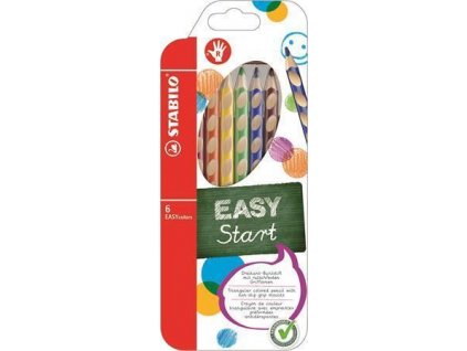 Barevná pastelka "Easycolours", HB, trojhranná, pro praváky, 6ks/ bal. , STABILO