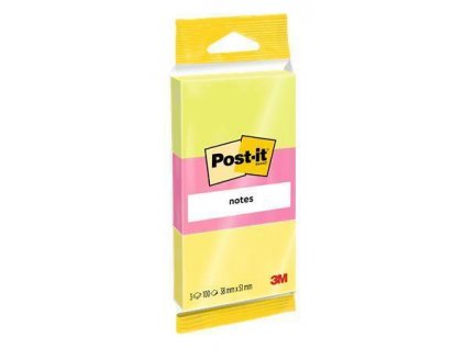 Samolepicí bloček, mix neonových barev, 38 x 51 mm, 3x 100 listů, blistr, 3M POSTIT 7100172319