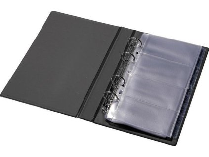Vizitkář kroužkový, na 200 ks, PANTAPLAST, černý