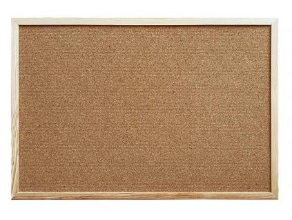 Korková tabule, oboustranná (korek/ textil), 60 x 90 cm, dřevěný rám, VICTORIA VISUAL