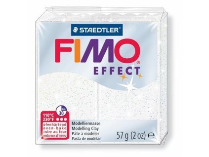 FIMO® effect 8020 bílá se třpytkami
