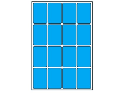 Print etikety barevné 22x33mm, 10 listů, A6, 16ks/list