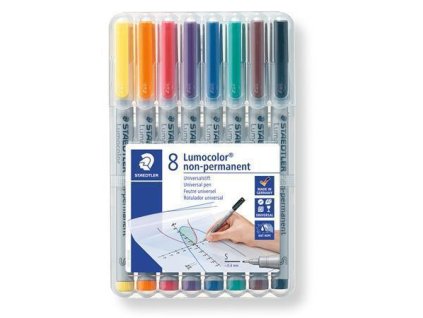 Ne-permanentní popisovač Lumocolor "311", 8 barev, S, STAEDTLER