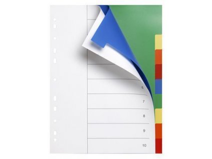 Rejstřík, mix barev, A4, plast, 10ks, VICTORIA
