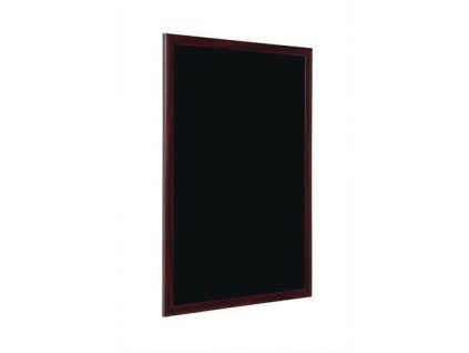 Černá informační tabule, pro popis křídou, 90x120cm, barva rámu cherry