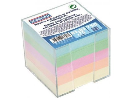 Papírové bločky v kostce 83x83x75 mm, se stojánkem, DONAU, barevné