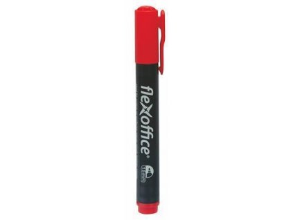 Permanentní popisovač "PM03", červená, 1,5mm, kuželový hrot, FLEXOFFICE