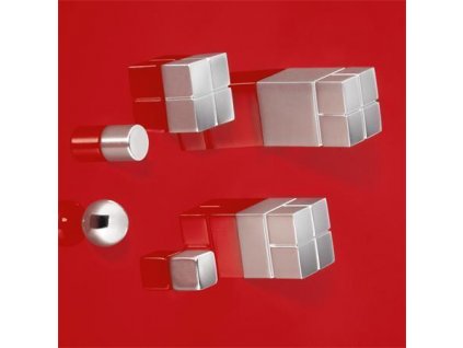 Magnety "Superdym", stříbrná, tvar válce, silný, 5 ks, 10 x 10 x 10 mm, SIGEL