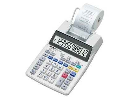 Kalkulačka s tiskem "EL-1750V", 12 místný displej, 2-barevný tisk, SHARP