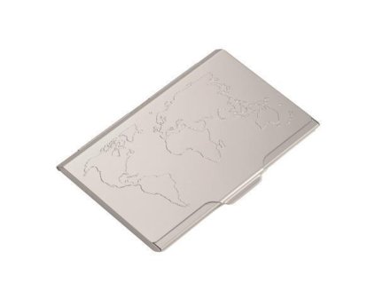 Vizitkář "World Map", pouzdro na vizitky, kovový, pro 10 vizitek, TROIKA