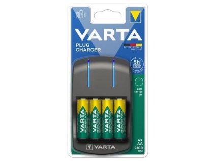 Nabíječka baterií "Plug" AA/AAA, 4 x 2100 mAh AA, VARTA