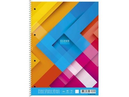 Spirálový sešit "Cloud Colourful", mix motivů, linkovaný, A4+, 80 listů, SHKOLYARYK A4-080-6510L