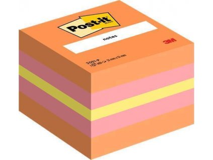 Samolepicí bloček, mix barev oranžová-růžová, 51 x 51 mm, 400 listů, 3M POSTIT 7100172395