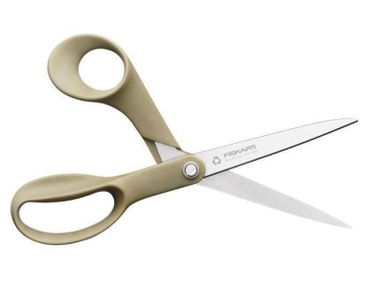 Nůžky, univerzální, recyklované, 21 cm, olivově zelená, FISKARS 1058094