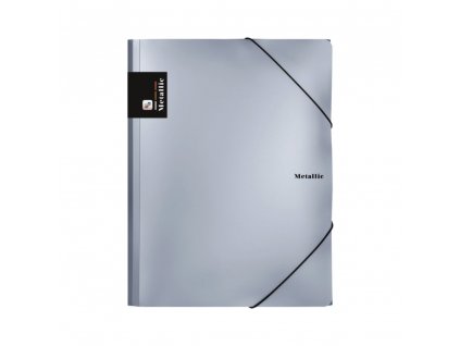 Sloha PP s gumou A4 Metallic stříbrná